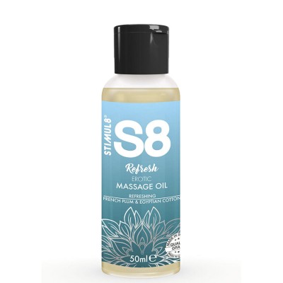STIMUL8 - S8 REFRESH ÓLEO DE MASSAGEM ERÓTICO DE ALGODÃO 50 ML - D-243745 - Dona Pimenta