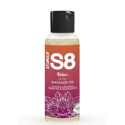 STIMUL8 - S8 RELAX ÓLEO DE MASSAGEM ERÃTICA CHÃ VERDE 50 ML - D-243746 - Dona Pimenta