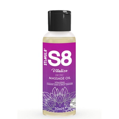 STIMUL8 - S8 VITALIZE ÓLEO DE MASSAGEM ERÃTICO LIMA 50 ML - D-243747 - Dona Pimenta