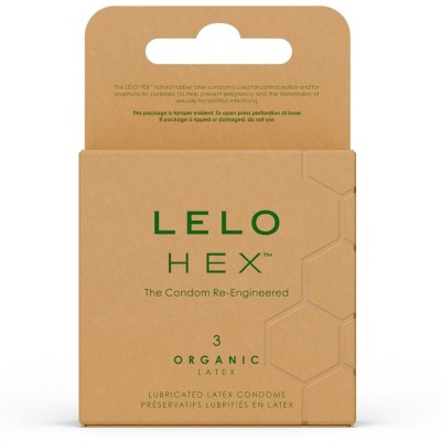 LELO - CAIXA DE PRESERVATIVOS ORGÚNICOS HEX 3 UNIDADES - D-244023 - Dona Pimenta