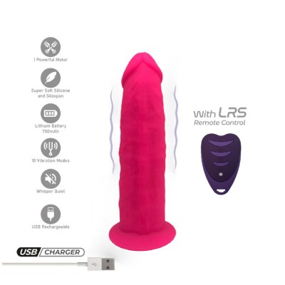 SILEXD - MODELO DE PÉNIS REALISTA 2 ROSA + CONTROLE REMOTO LRS 17 CM - D-244001 - Dona Pimenta