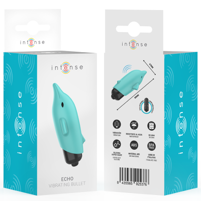 INTENSE - BALA VIBRANTE ECHO AZUL GOLFINHO 8 X 4,7 CM - D-243334 - Dona Pimenta
