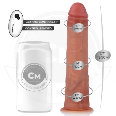 COCK MILLER - DILDO HIPER-REALISTA COM VENTOSA E IMPULSÃO COM CONTROLE REMOTO 19,5 CM - D-243370 - Dona Pimenta
