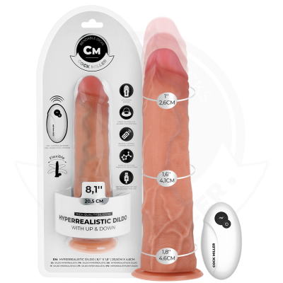 COCK MILLER - DILDO HIPER-REALISTA COM VENTOSA E IMPULSÃO COM CONTROLE REMOTO 20,5 CM - D-243372 - Dona Pimenta