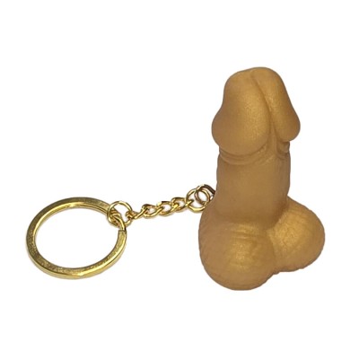 DIABLO PICANTE - CHAVEIRO APITO EM FORMATO DE PÉNIS COR DOURADA - D-243976 - Dona Pimenta