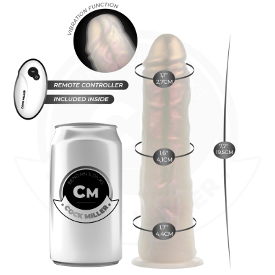 COCK MILLER - DILDO COM VENTOSA, LUZES E VIBRAÇÃO COM CONTROLE REMOTO BRANCO 19,5 CM - D-243375 - Dona Pimenta