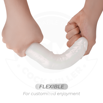 COCK MILLER - DILDO COM VENTOSA, LUZES E VIBRAÇÃO COM CONTROLE REMOTO BRANCO 19,5 CM - D-243375 - Dona Pimenta