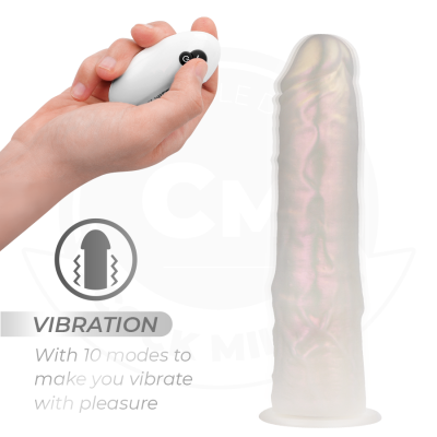 COCK MILLER - DILDO COM VENTOSA, LUZES E VIBRAÇÃO COM CONTROLE REMOTO BRANCO 20,5 CM - D-243376 - Dona Pimenta