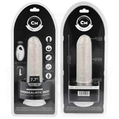 COCK MILLER - DILDO COM VENTOSA, LUZES E VIBRAÇÃO COM CONTROLE REMOTO BRANCO 20,5 CM - D-243376 - Dona Pimenta
