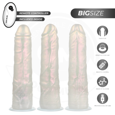 COCK MILLER - DILDO COM VENTOSA, LUZES E VIBRAÇÃO COM CONTROLE REMOTO BRANCO 21,5 CM - D-243377 - Dona Pimenta