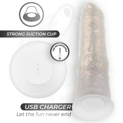 COCK MILLER - DILDO COM VENTOSA, LUZES E VIBRAÇÃO COM CONTROLE REMOTO BRANCO 21,5 CM - D-243377 - Dona Pimenta