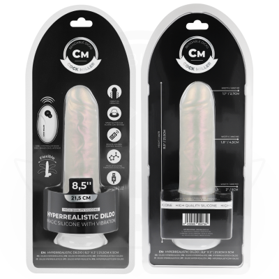 COCK MILLER - DILDO COM VENTOSA, LUZES E VIBRAÇÃO COM CONTROLE REMOTO BRANCO 21,5 CM - D-243377 - Dona Pimenta