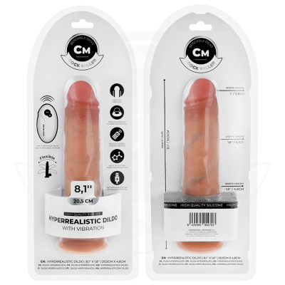 COCK MILLER - DILDO REALISTA COM VENTOSA E CONTROLE REMOTO VIBRAÇÃO 20,5 CM - D-243371 - Dona Pimenta
