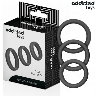 ADDICTED TOYS - CONJUNTO DE ANÉIS PLANOS DE SILICONE - D-242834 - Dona Pimenta