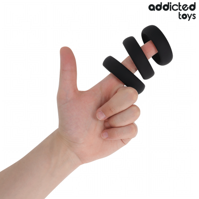 ADDICTED TOYS - CONJUNTO DE ANÉIS PLANOS DE SILICONE - D-242834 - Dona Pimenta