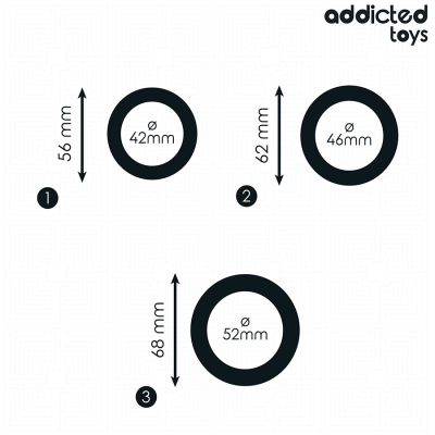 ADDICTED TOYS - CONJUNTO DE ANÉIS PLANOS DE SILICONE - D-242834 - Dona Pimenta
