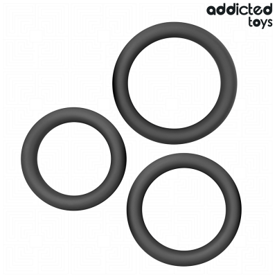 ADDICTED TOYS - CONJUNTO DE ANÉIS PLANOS DE SILICONE - D-242834 - Dona Pimenta