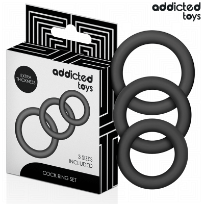 ADDICTED TOYS - CONJUNTO DE ANÉIS DE SILICONE MODELO 1 - D-242835 - Dona Pimenta