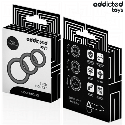 ADDICTED TOYS - CONJUNTO DE ANÉIS DE SILICONE MODELO 1 - D-242835 - Dona Pimenta