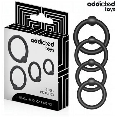 ADDICTED TOYS - CONJUNTO DE ANÉIS DE SILICONE DE PRESSÃO - D-242837 - Dona Pimenta