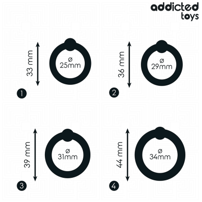ADDICTED TOYS - CONJUNTO DE ANÉIS DE SILICONE DE PRESSÃO - D-242837 - Dona Pimenta