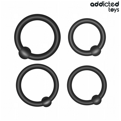 ADDICTED TOYS - CONJUNTO DE ANÉIS DE SILICONE DE PRESSÃO - D-242837 - Dona Pimenta