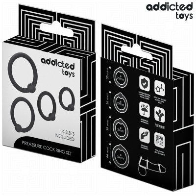 ADDICTED TOYS - CONJUNTO DE ANÉIS DE SILICONE DE PRESSÃO - D-242837 - Dona Pimenta
