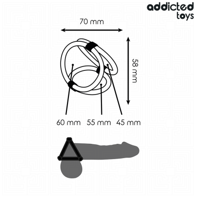 ADDICTED TOYS - ANEL TRIPLO PARA O PÉNIS - D-242860 - Dona Pimenta