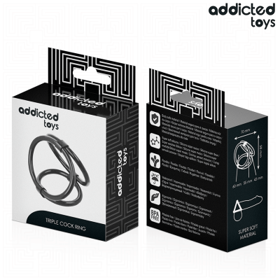 ADDICTED TOYS - ANEL TRIPLO PARA O PÉNIS - D-242860 - Dona Pimenta