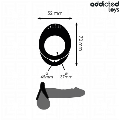 ADDICTED TOYS - ANEL DE PÉNIS COM DUPLA TEXTURA - D-242862 - Dona Pimenta