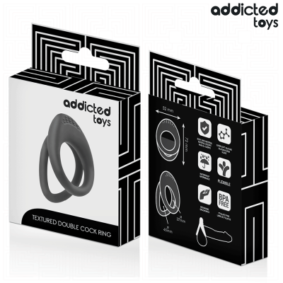 ADDICTED TOYS - ANEL DE PÉNIS COM DUPLA TEXTURA - D-242862 - Dona Pimenta