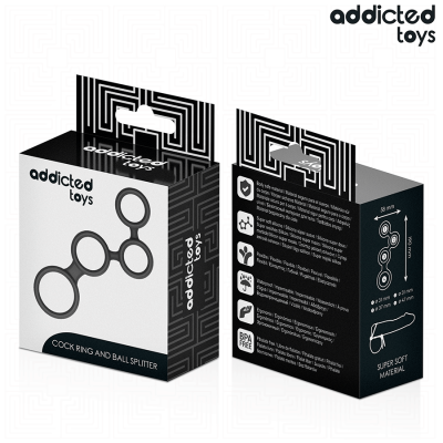 ADDICTED TOYS - ANEL PARA PÉNIS COM DIVISORES PARA TESTÃCULOS - D-242864 - Dona Pimenta