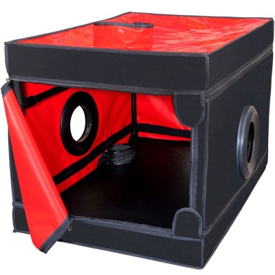 SECRET DOME - KINK CLUB LA NICHE CABIN PRETO E VERMELHO - D-241942 - Dona Pimenta