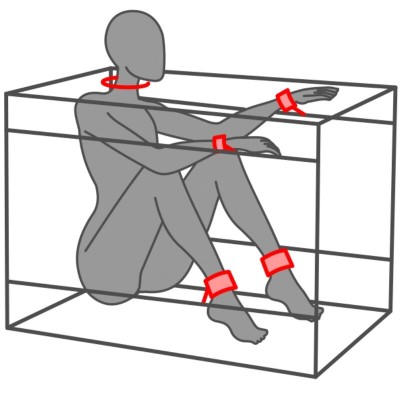 SECRET DOME - KINK CLUB LA NICHE CABIN PRETO E VERMELHO - D-241942 - Dona Pimenta