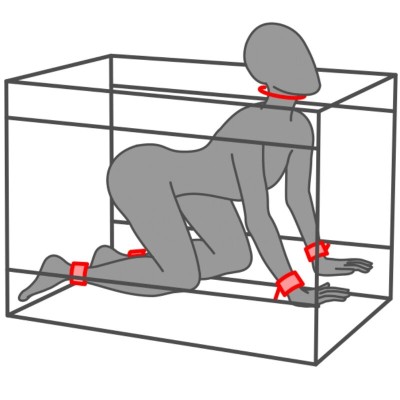 SECRET DOME - KINK CLUB LA NICHE CABIN PRETO E VERMELHO - D-241942 - Dona Pimenta