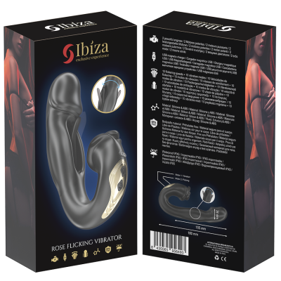 IBIZA - VIBRADOR ROSA COM EFEITO DE FLICKING E ESTIMULADOR DE CLITÓRIS - D-242827 - Dona Pimenta