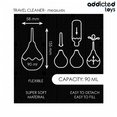 ADDICTED TOYS - LIMPADOR ANAL DE VIAGEM TAMANHO S 90 ML - D-242870 - Dona Pimenta