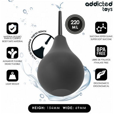 ADDICTED TOYS - LIMPADOR ANAL DE VIAGEM TAMANHO L 220 ML - D-242872 - Dona Pimenta