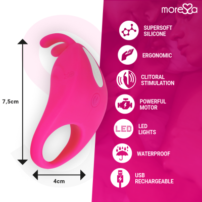 MORESSA BRAD PREMIUM SILICONE RECARREGÁVEL ROSA - D-213226 - Dona Pimenta