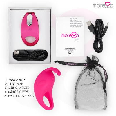 MORESSA BRAD PREMIUM SILICONE RECARREGÁVEL ROSA - D-213226 - Dona Pimenta
