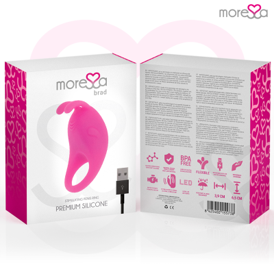MORESSA BRAD PREMIUM SILICONE RECARREGÁVEL ROSA - D-213226 - Dona Pimenta
