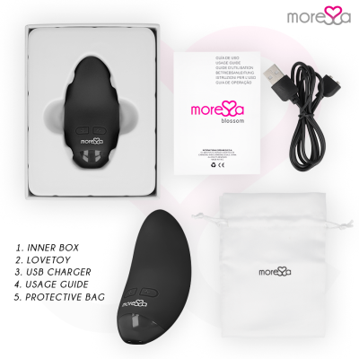MORESSA BLOSSOM BLACK VIBRATOR - D-221126 - Dona Pimenta