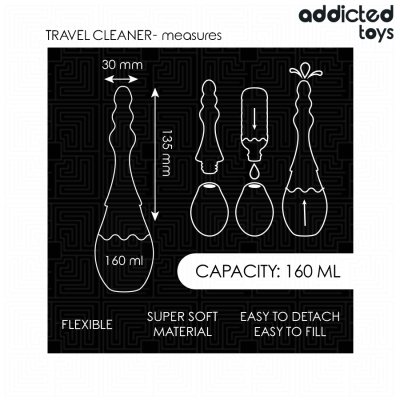 ADDICTED TOYS - LIMPADOR DE VIAGEM MODELO 4 - D-242886 - Dona Pimenta