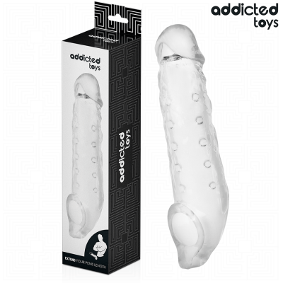 ADDICTED TOYS - EXTENSÃO DE PÉNIS TRANSPARENTE TAMANHO S 23 CM - D-242852 - Dona Pimenta