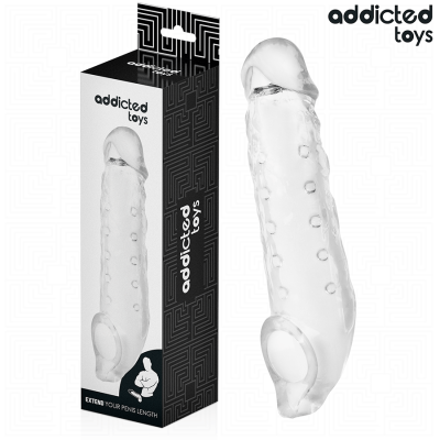 ADDICTED TOYS - BAINHA DE PÉNIS TRANSPARENTE TAMANHO M 27 CM - D-242853 - Dona Pimenta