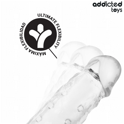ADDICTED TOYS - BAINHA DE PÉNIS TRANSPARENTE TAMANHO M 27 CM - D-242853 - Dona Pimenta