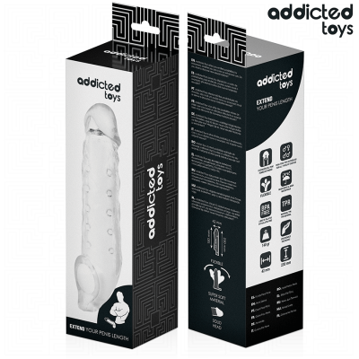 ADDICTED TOYS - BAINHA DE PÉNIS TRANSPARENTE TAMANHO M 27 CM - D-242853 - Dona Pimenta