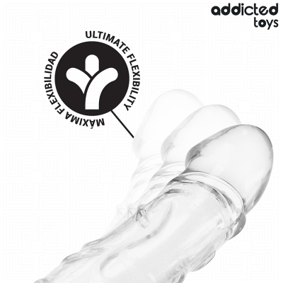ADDICTED TOYS - EXTENSÃO DE PÉNIS TRANSPARENTE 27 CM - D-242854 - Dona Pimenta