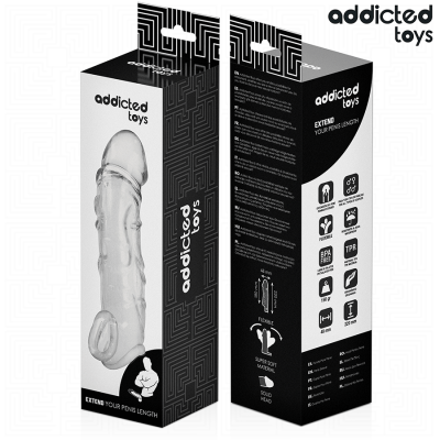 ADDICTED TOYS - EXTENSÃO DE PÉNIS TRANSPARENTE 27 CM - D-242854 - Dona Pimenta
