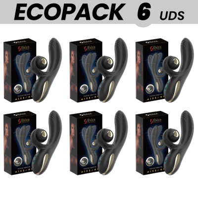 ECOPACKS 6 UNIDADES - VIBRADOR IBIZA TWISTER COM ESTIMULADOR DE CURVA E VIBRO-ROTAÃÃO - D-244390 - Dona Pimenta